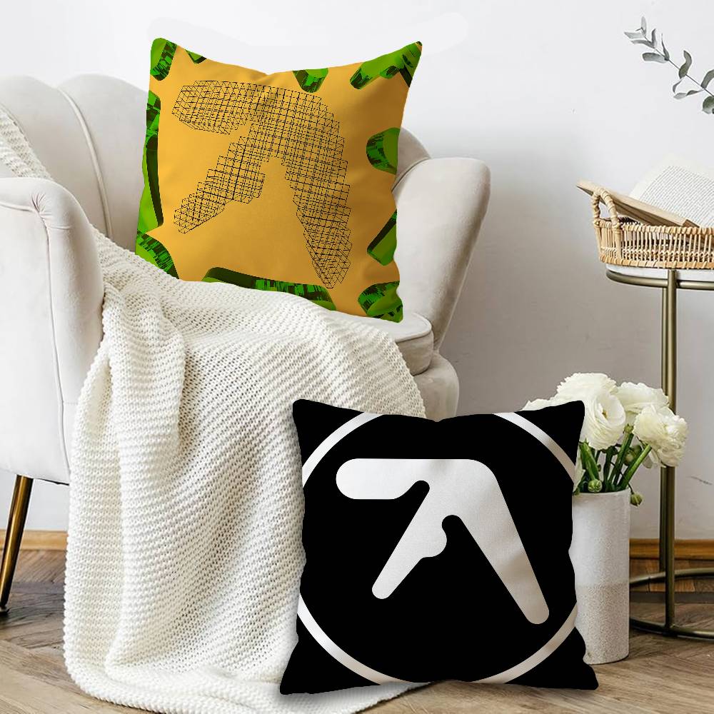 Punk Aphex Twin Logo Cushion Cover Pillowcase Upholstery Sofa Throw Pillow Home Decor Pillowcas