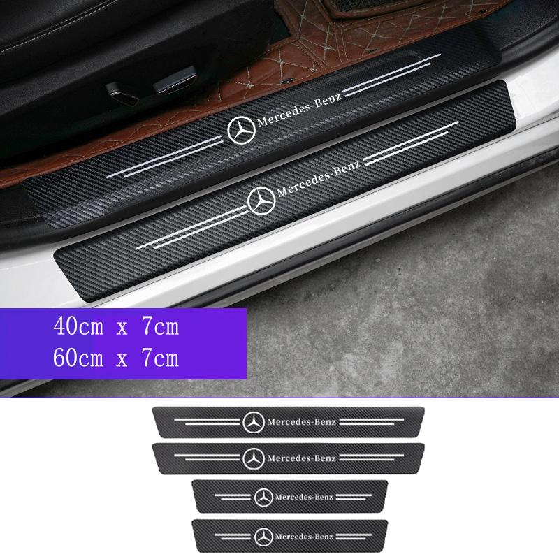 GLC GLB Car Luminous Threshold Protect Auto Emblem Sticker Accessories For Mercedes Benz AMG Brabus Smart Maybach W204 GLC CLA