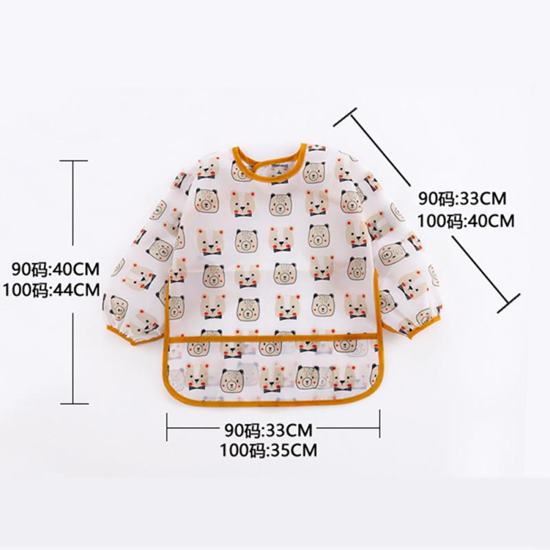 Baby Bibs Waterproof Long Sleeve Apron Cartoon Printing Baby Smock Bib For Eating Painting