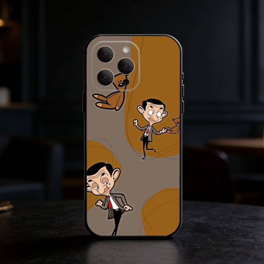 C-Classic M-Mr B-Bean Phone Case For iPhone 17,16,15,14,13,12,11 Plus,Pro Max,SE4Soft Silicone Black Cover