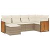 VidaXL Salon de Jardin avec Coussins 6 pcs, Canapés de Patio, Ensemble de Meubles, Mobilier de Terrasse Extérieur, Beige 3260259
