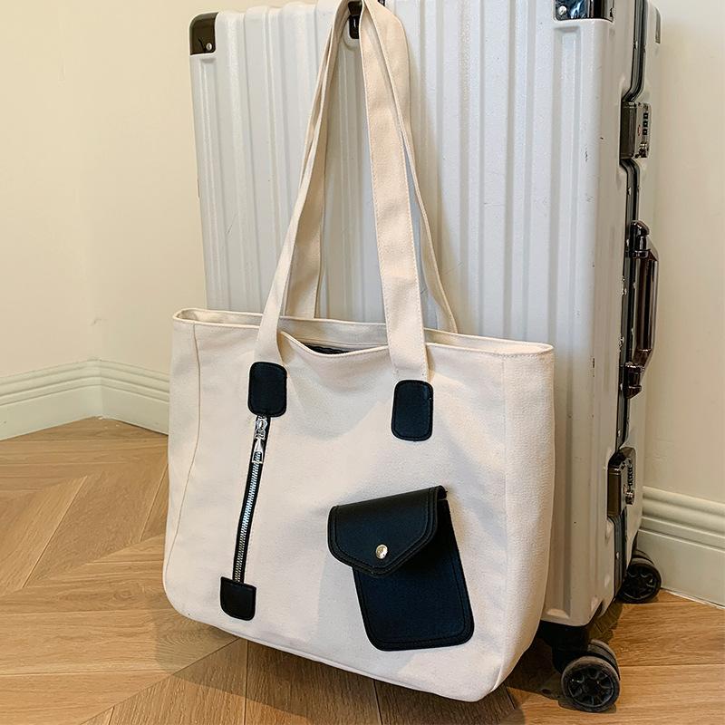 

Большая вместительная холщовая сумка Niche Design Wind Tote Bag для женщин, студентов колледжей, классная сумка через плечо, ручная сумка для поездок на работу чёрный