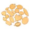 6pcs/lot Stainless Steel Charms Heart Round Irregular Blank Cabochon Pendant Base Diy Resin Cameo Jewelry Making