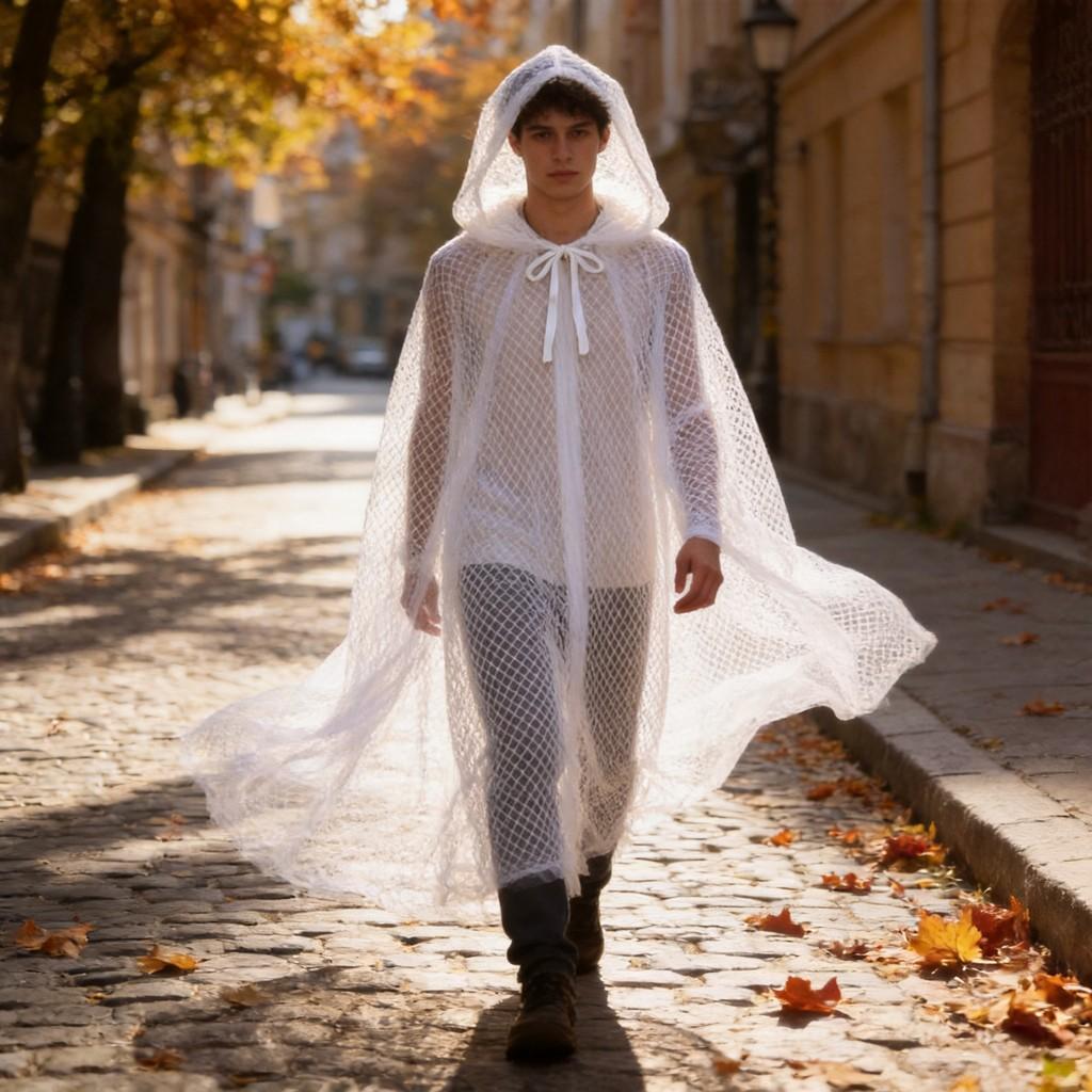 New Mesh Cloak Halloween Cape With Hood For Unisex Cosplay And Costume Parties