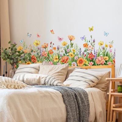 Colorful Wall Stickers Flowers Butterfly Diy Murals For Window Glass Bedroom Bathroom Home Decoration Wallpaper