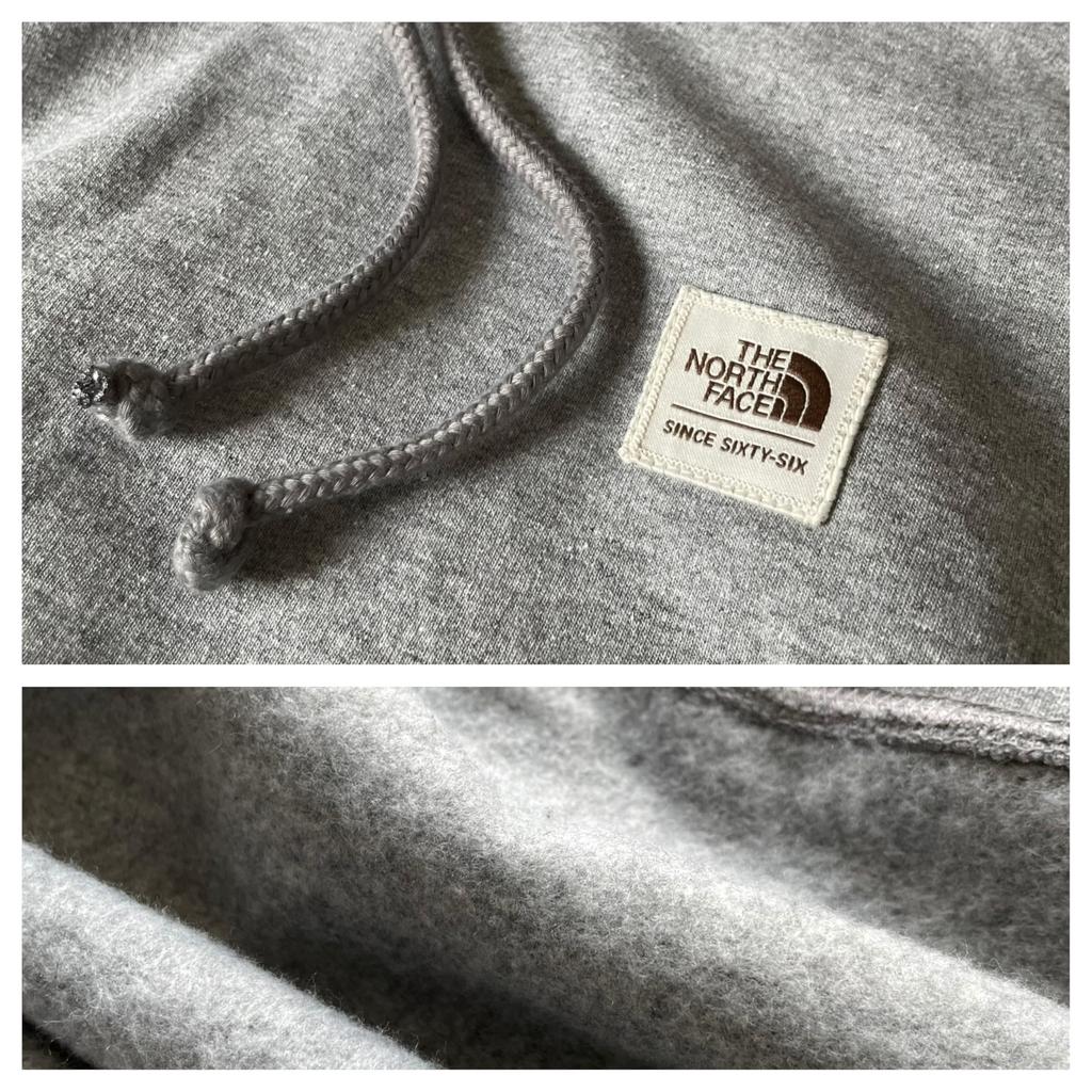The North Face Heritage Patch Simple Gray with Size XL Men's Hoodie, One-Point Logo, [Used]