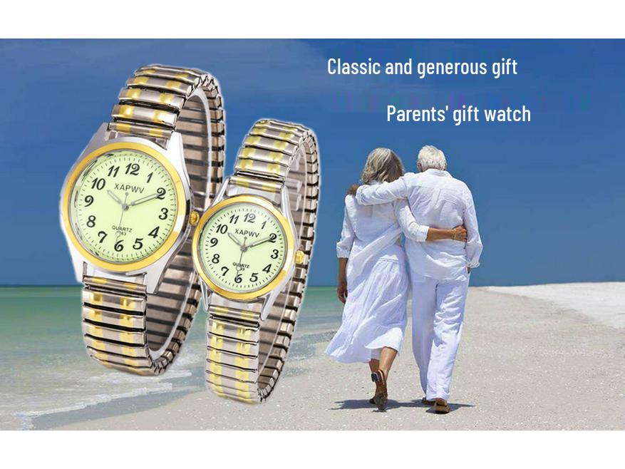 XAPWV Casual Digital Luminous Watch with Elastic Band for Couples, Women's & Men's, Customizable Logo.