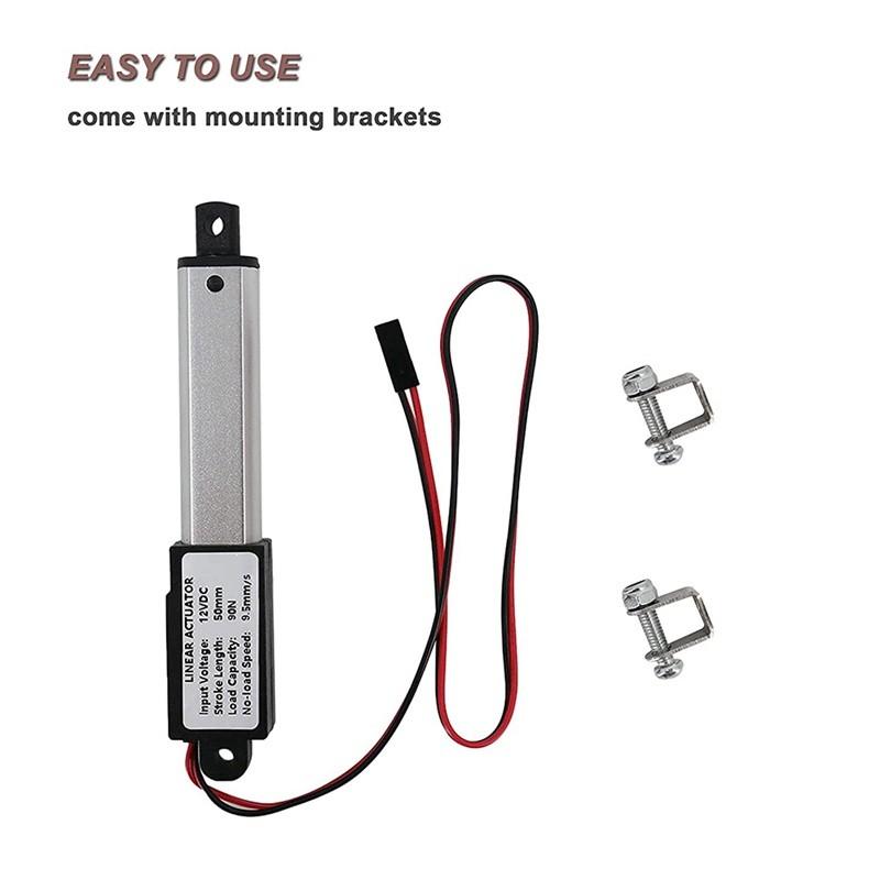 2 Inch 12V 9.5mm/S Electric Push Rod Linear Actuator Stroke Micro-Linear Actuator Electric Waterproof Actuator Motor