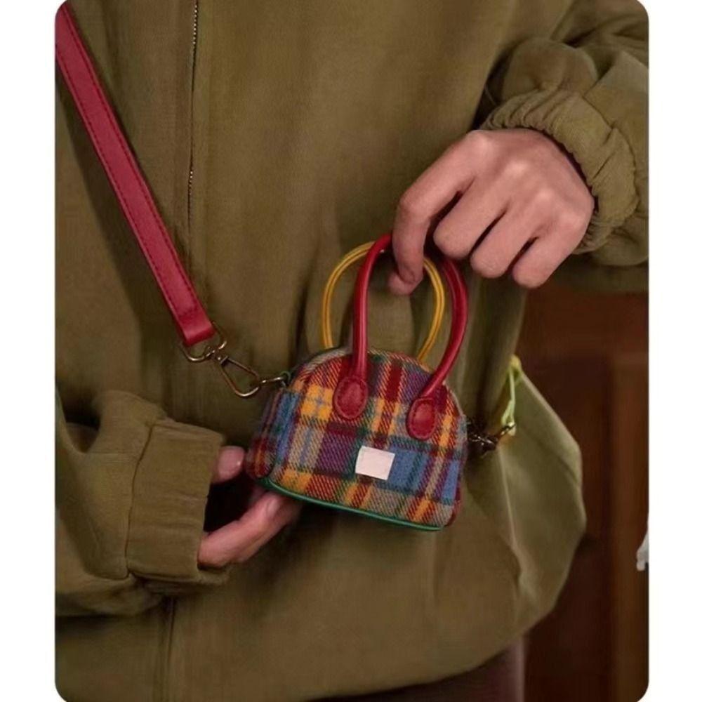 

Сумка, сумка через плечо, портмоне, сумка через плечо, ретро-клетчатая, наушники, небольшой кошелек для монет, рождественский кошелек для монет, подарок маме