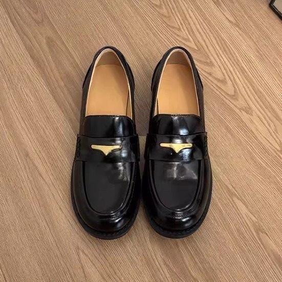 Platform College Style One-pedal Lazy Loafers Women's 2026 Spring British Jk Small Leather Shoes Versatile Single Shoes