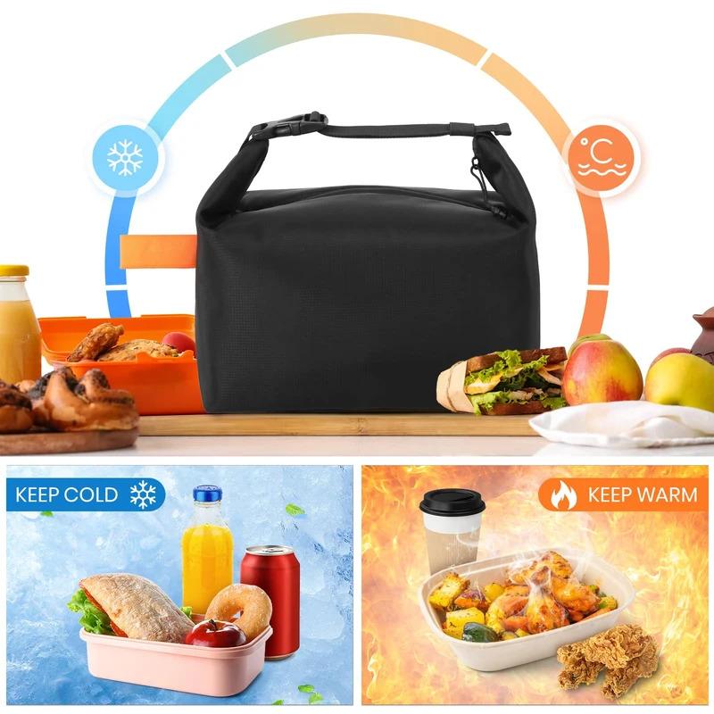 Fashionable and simple insulated bag, office worker, large capacity lunch box bag, student hand carrying bento bag.
