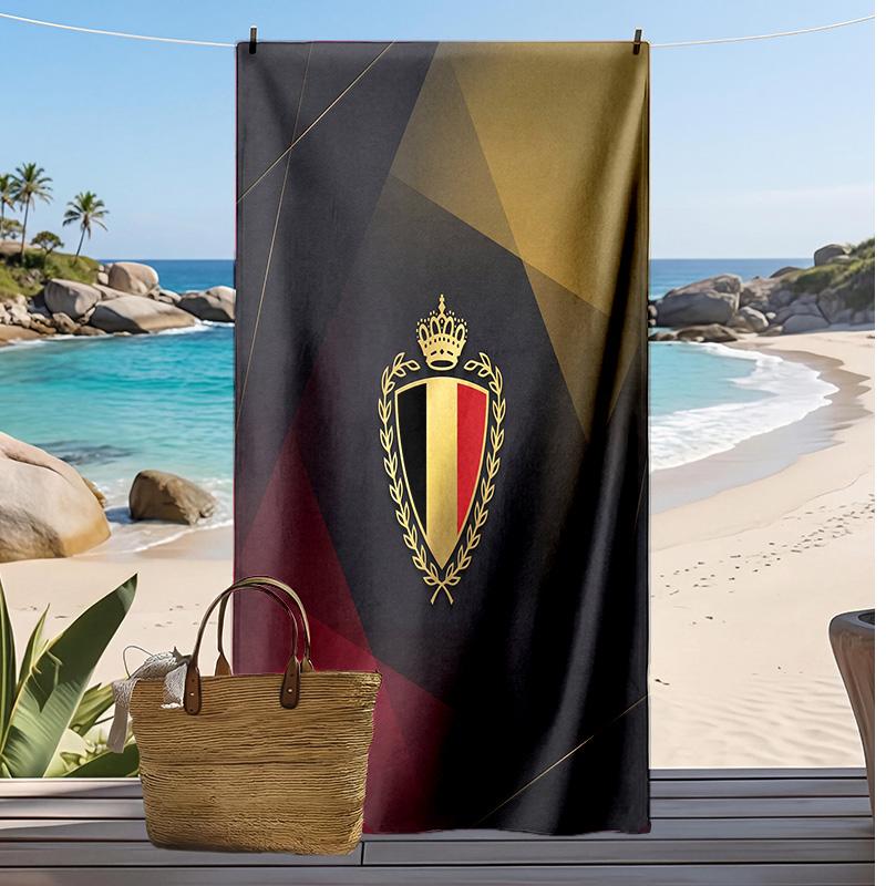 Belgien Fußball Druck Strandtuch Schnelltrocknend Super Saugfähig Weich Badetuch zum Schwimmen Strand Reisen Fan Souvenir Geschenk