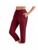 2025 Cotton Linen Loose Fit Button Cropped Pants