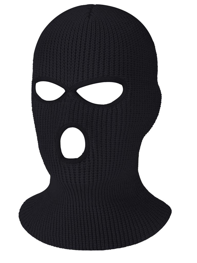 2-Hole Knitted Full Face Cover Cap Ski Neck Gaiter Winter Balaclava Warm Knit Beanie For Outdoor Sports Funny Party Riding Hat