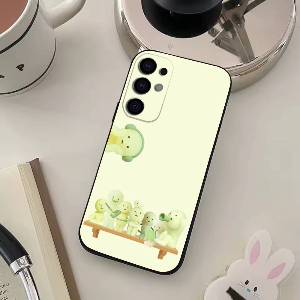 Cute S-Smiski Phone Case For Samsung S25,S24,S21,S22,S23,S30,Ultra,S20,Plus,Fe,Lite,Note,10,9,5G Black Cover