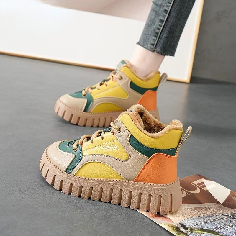 Mode Flache Stiefeletten Niedrig Winter 2024 Knöchel Damen Schneestiefel Braun Plateau Schuhe Für Damen Koreanisch Im Angebot Mit Hoher Qualität Warm Heiß