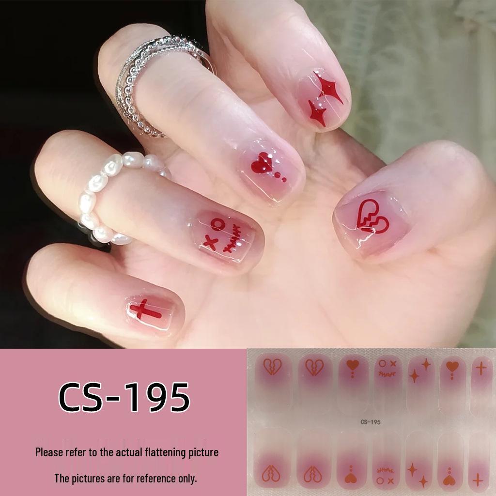 Waterproof Long-Lasting No-Bake 3D Gel Nail Stickers - Removable & Wearable Full-Cover Nail Polish Patches for Women