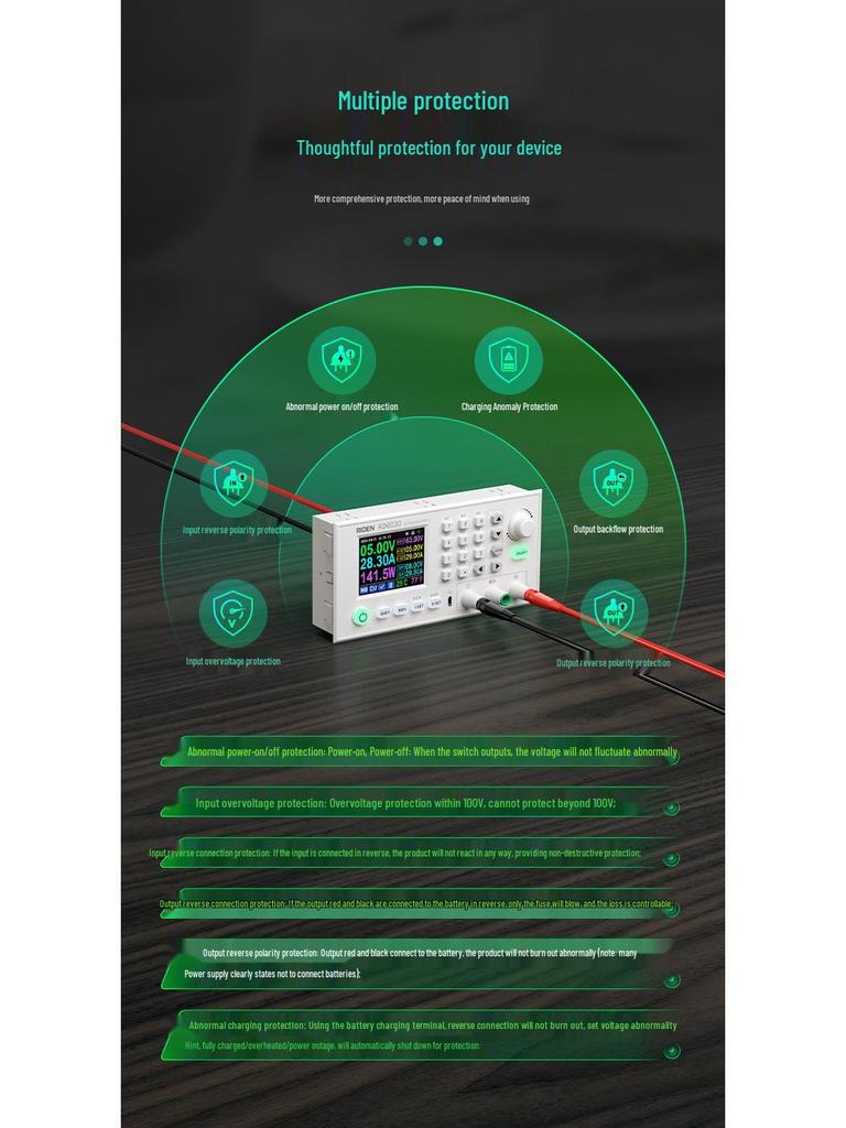 Ruiteng RD6030 Adjustable DC Power Supply, 5V/12V/36V/48V/60V Digital Display, 30A Battery Charger