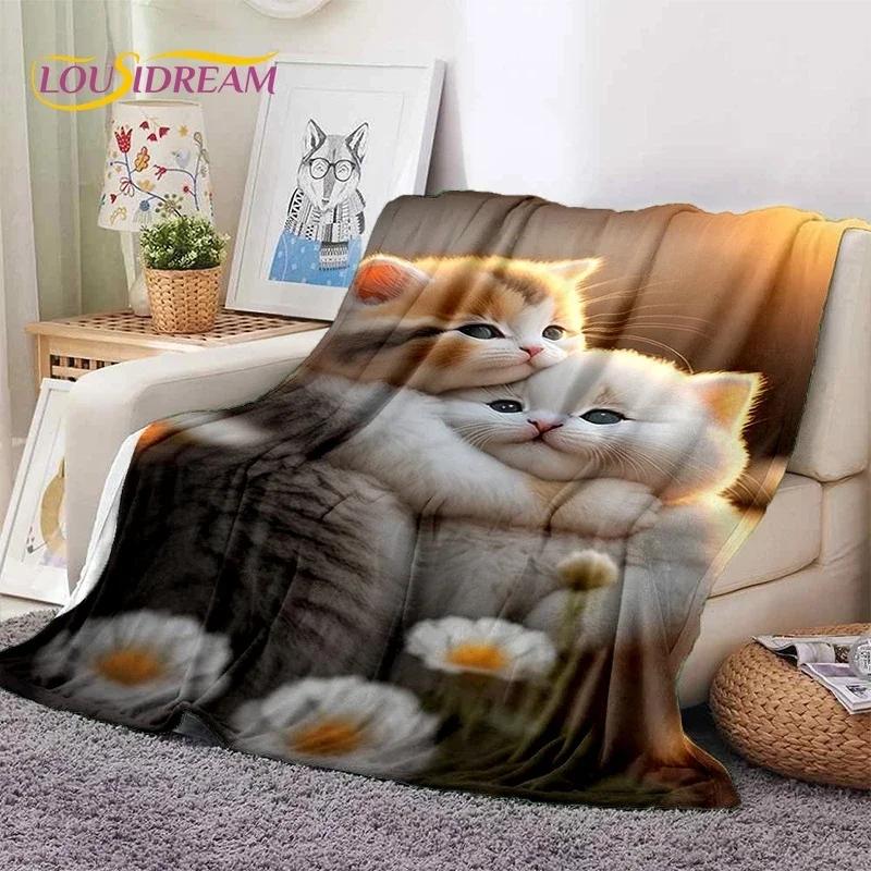 3D Persian Cat,Cute Calico Cat,Ragdoll Cartoon Soft Blankets,Keep Warm Throw Blanket for Picnic Beds Sofa Home Bedroom Gift Kid