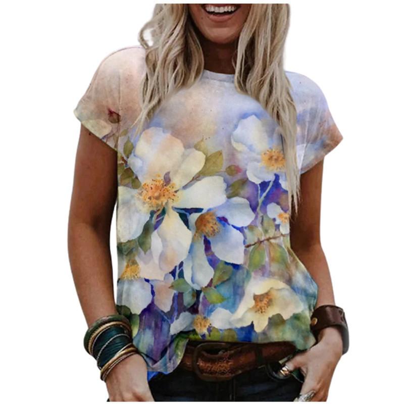 3D T-shirt Dandelion Women's Pirate, Harp Fashion, Hip Hop Standard, Short Sleeve Top, Summer Clothing, 2025