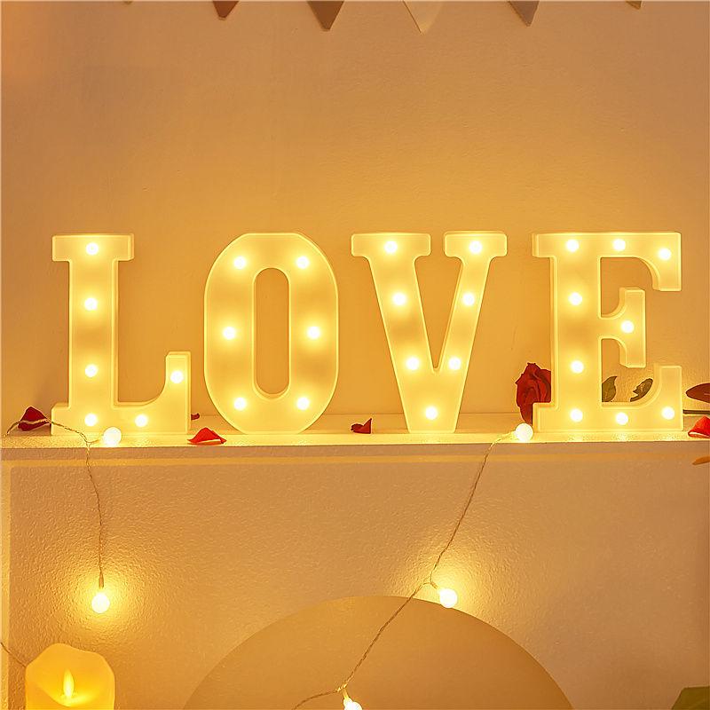 LED Happy Birthday Letter String Lights with Love Heart Props for Romantic Atmosphere and Event Decor