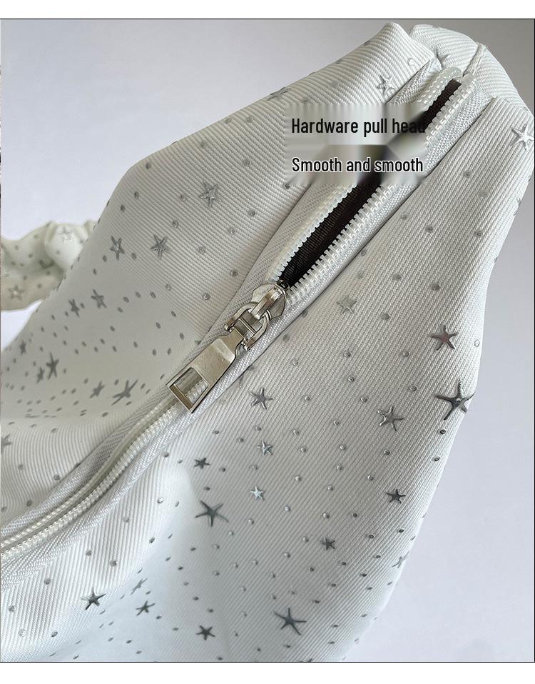 Women's Star Pattern Pleated One-Shoulder Crossbody Bag, Korean Style, Lightweight and Versatile, 2026 New Design