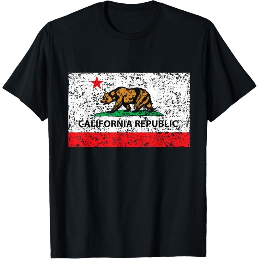 Футболка с флагом Калифорнийской Республики Cali Flag Socal Norcal Cencal T S
