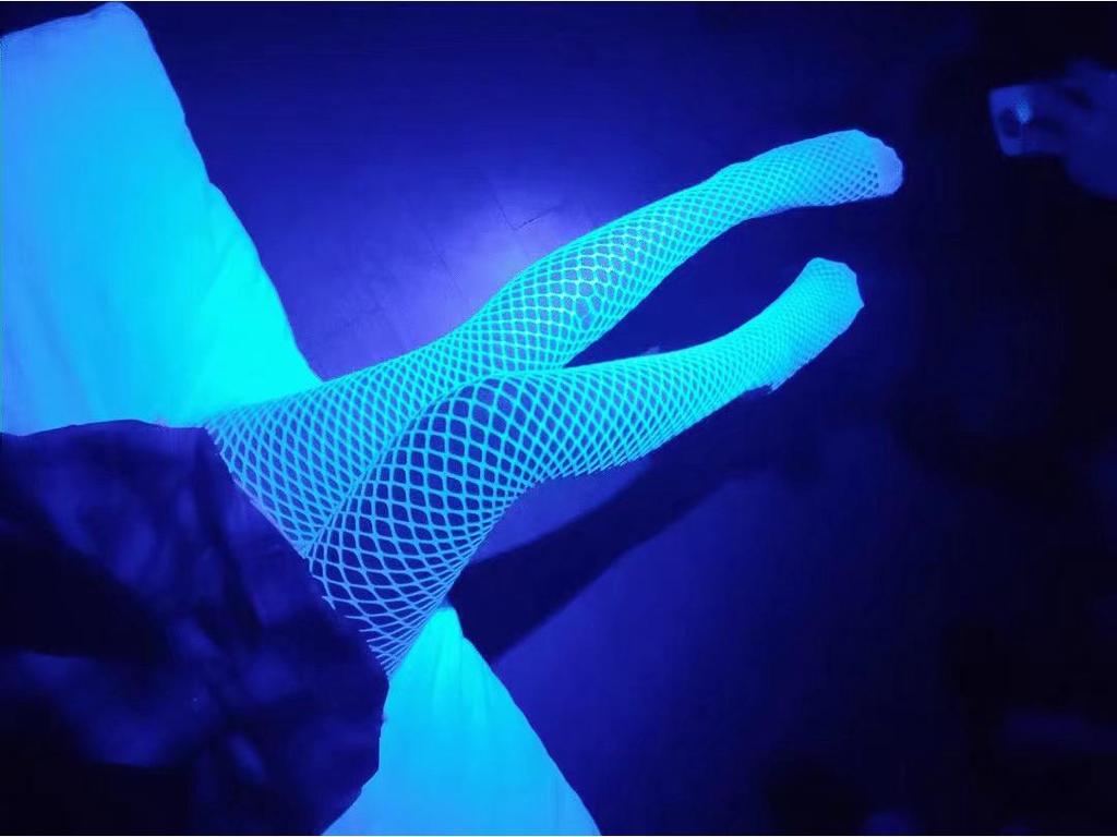 Glowing Reflective Fishnet Stockings - Sexy Hollow-Out Pantyhose for Flirty Nights