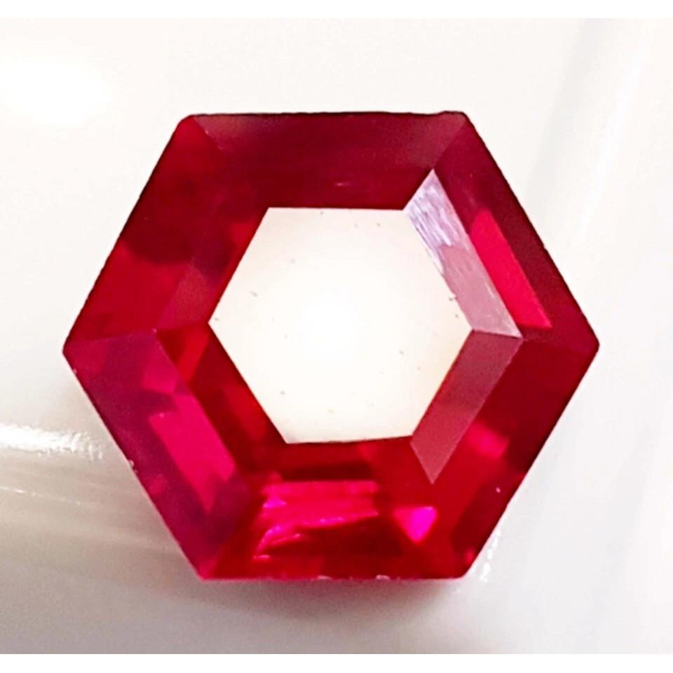 Ruby Mozambique Red Natural 10+ Ct Hexagon Cut Fabulous Certified Gemstone
