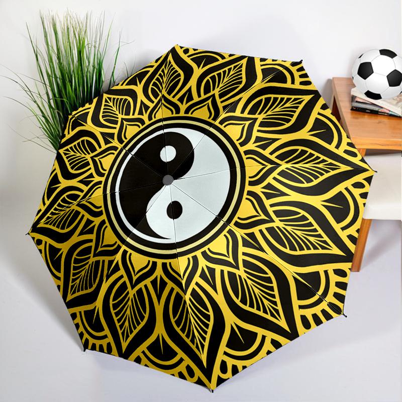 1PC Yinyang Mandala Umbrella Automatic Open/close, Sturdy Iron Frame & 8-Rib Struct, Umbrella for Women & Men, Christmas Gift