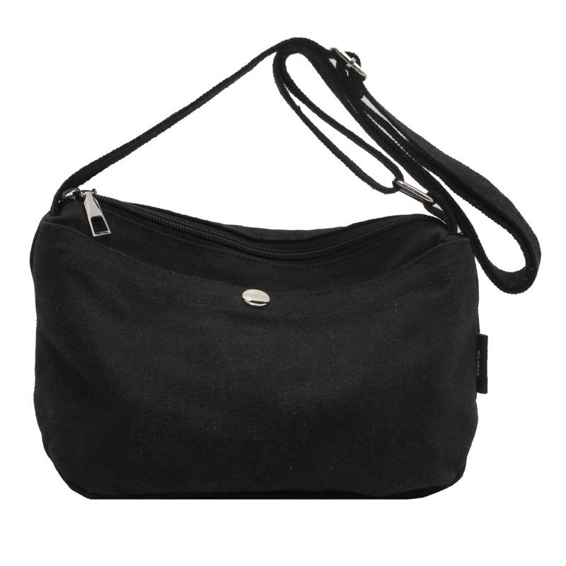Casual Small Canvas Shoulder Bags for Women Simple Solid Color Ladies Crossbody Bag Outdoor Portable Female Mobile Phe Purse