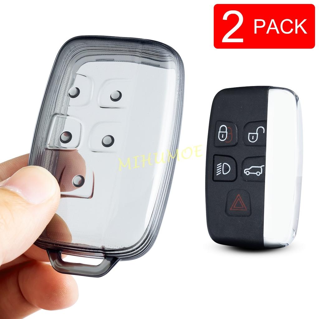 Black Transparent Car Key Fob Case Cover Holder Keychain For Land Range Rover Sport Evoque Velar Discovery 4 LR4 Jaguar XE XF XJ