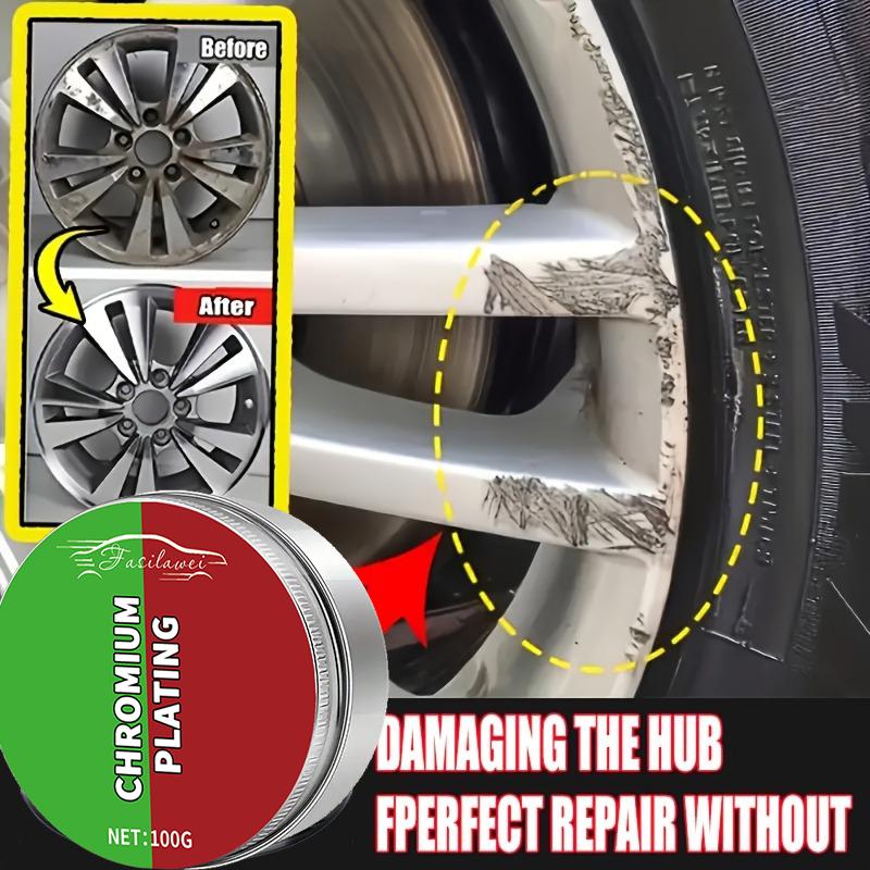 

Universal motorcycle wheel repair kit - remove scratches and discoloration on aluminum and chrome rims, black, white and silver 100ml