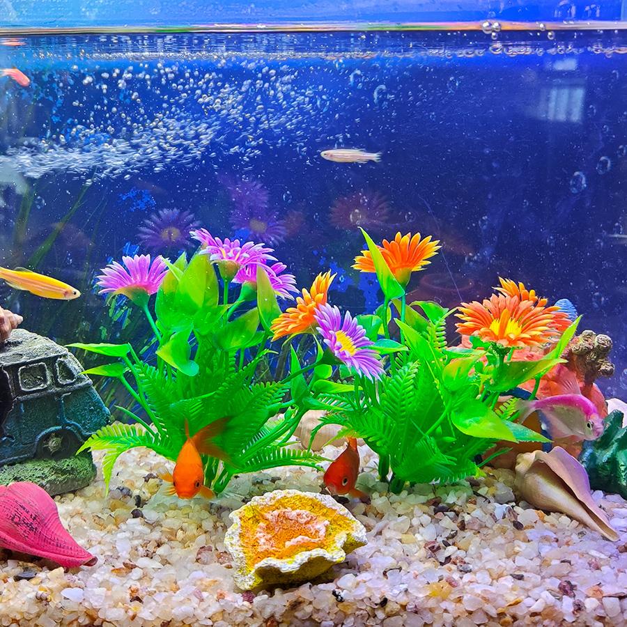 Aquarium Artificial Flowering Plants Decoration Fish Tank Landscaping Water Grass Ornaments Aquatic Simulated Flower Plant Supplies