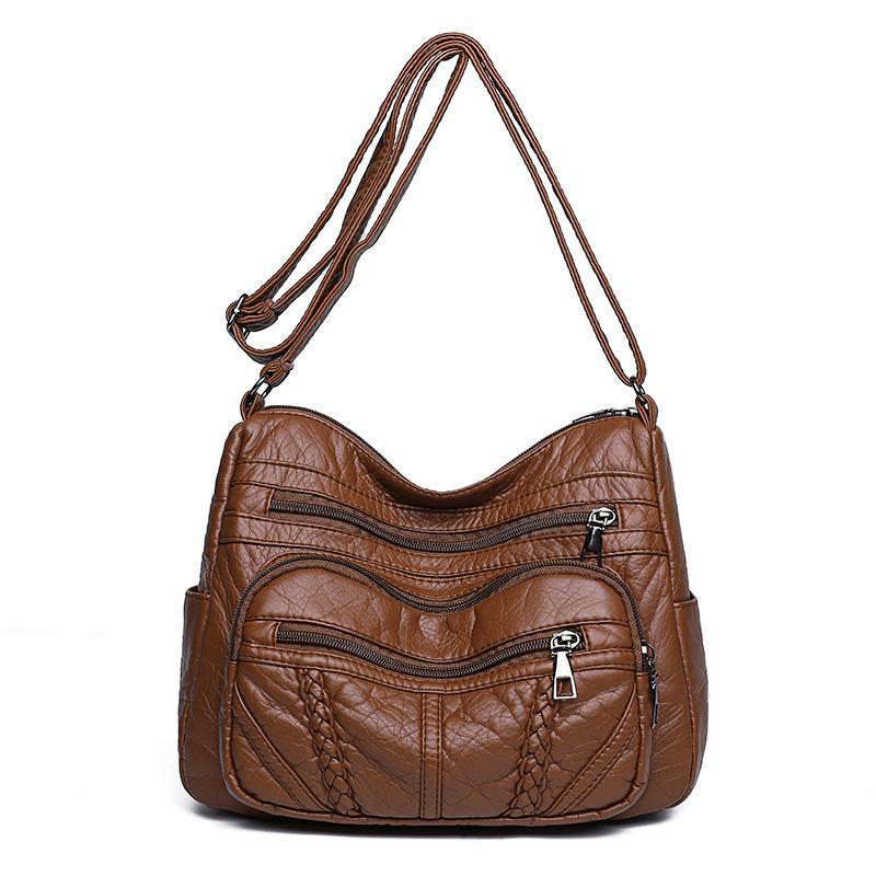 Fashionable Crossbody Single-shoulder Bag, PU Retro Color Goddess Tote Bag
