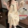 Summer Girls Sleeveless Nightgown With Comfortable Milk Silk And Flower Pattern For Lounge