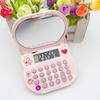 Cat Calculator with Makeup Mirror 8-Digit Display Soft Rubber Buttons Bright Color