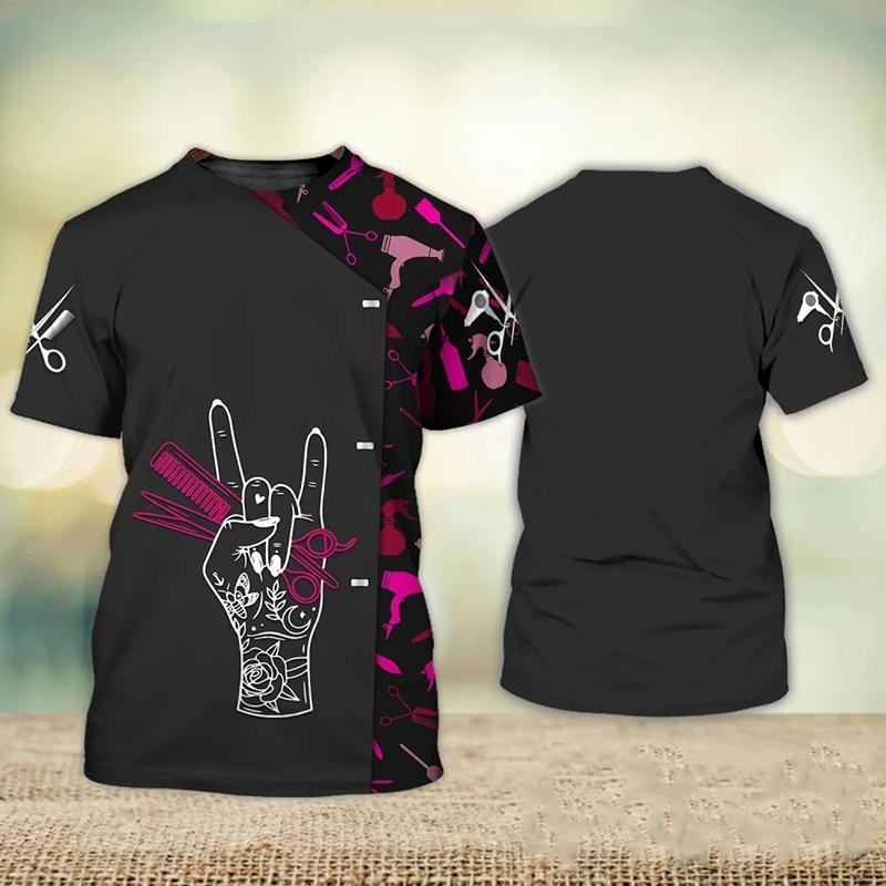 New Barber Hairdresser 3D Print T-shirts Women Uniform Streetwear Workwear T Shirt Harajuku Oversized Tops Tees Unisex Clothing