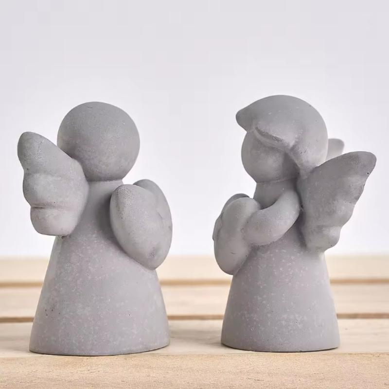 3D Heart Wings Angel Silicone Scented Candle Mold DIY Girl Sculpture Gypsum Decor Handmade Human Resin Mold for Birthday Gifts