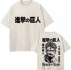 Washed Anime Attack on Titan Graphic T Shirts Vintage Harajuku Unisex Women T Shirt Oversized Cotton Casual Short Sleeve Streetwear