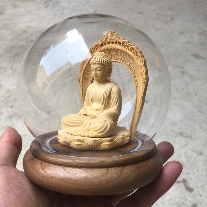 1 Stück Massivholz Buddha Statue Ornamente Feng Shui Ornamente Holzschnitzerei Handwerk Wohnzimmer Heimdekoration Skulptur Statue