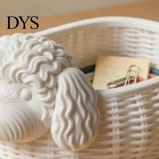 Dog Shaped Trinket Dish Poodle Storage Organizer, 3D Print Decorative Ornament, Plastic Container White for Small Objects And Jewelry Printed