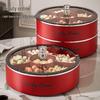 Luxury Rotating Chinese Red Dry Fruit Snack Tray