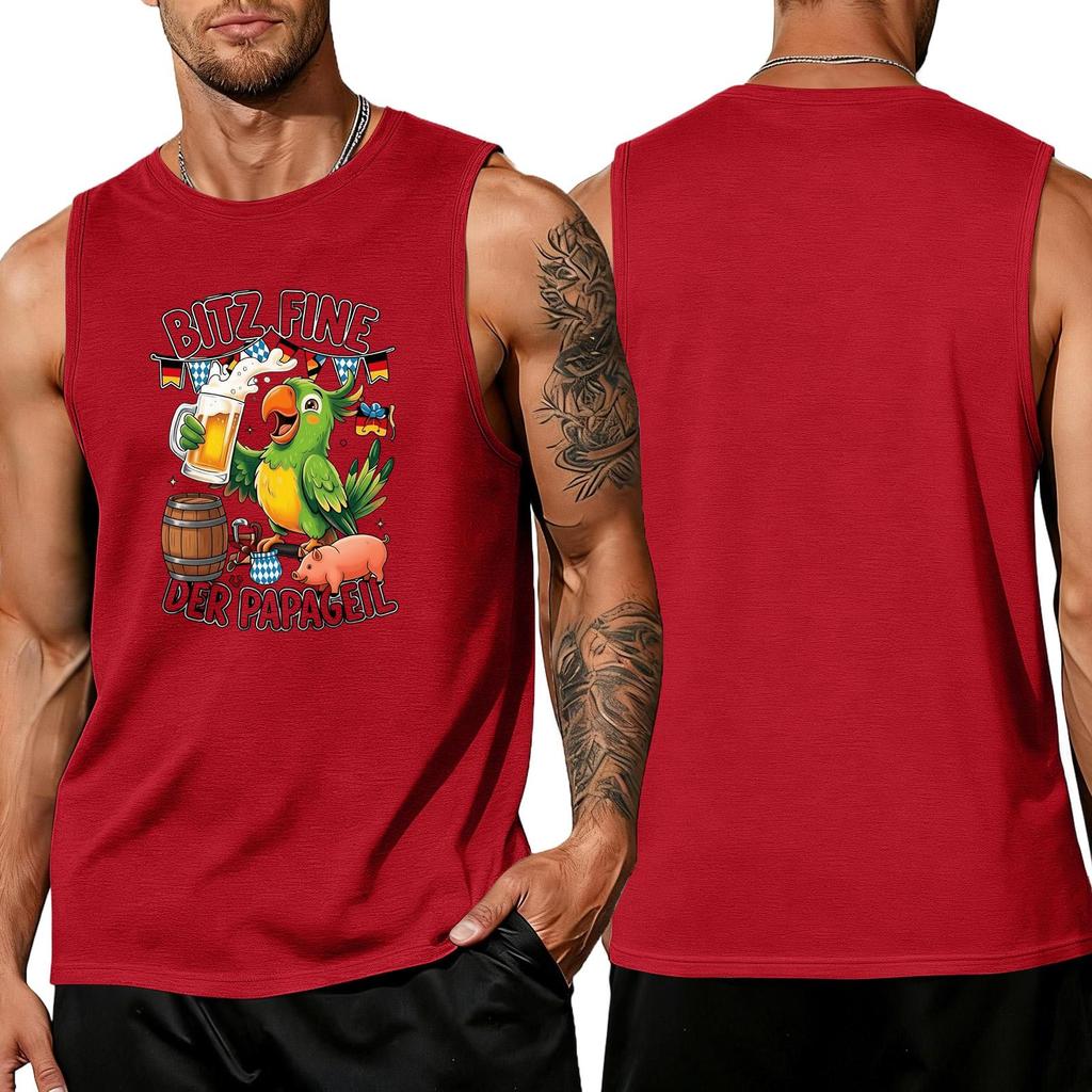 Men's Sleeveless Tank Top Tropical Style Summer Casual Loose Fit Lightweight Daily Wear Beach Shirt for Outdoor Activities