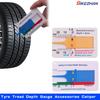 0-20mm Auto Car Wheel Tread Depthometer Depth Indicator Ruler Plastic Tread Gauge Tire Tread Depth Meter Tire Wheel Measure Tool