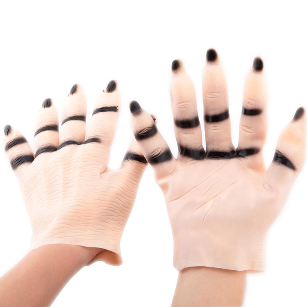 Cadılar Bayramı Maskeli Parti Vampir Korku Elleri Kostüm Balosu Cosplay Korkunç Perili Hayalet Et Rengi Taklit Eden Eller Eldivenler