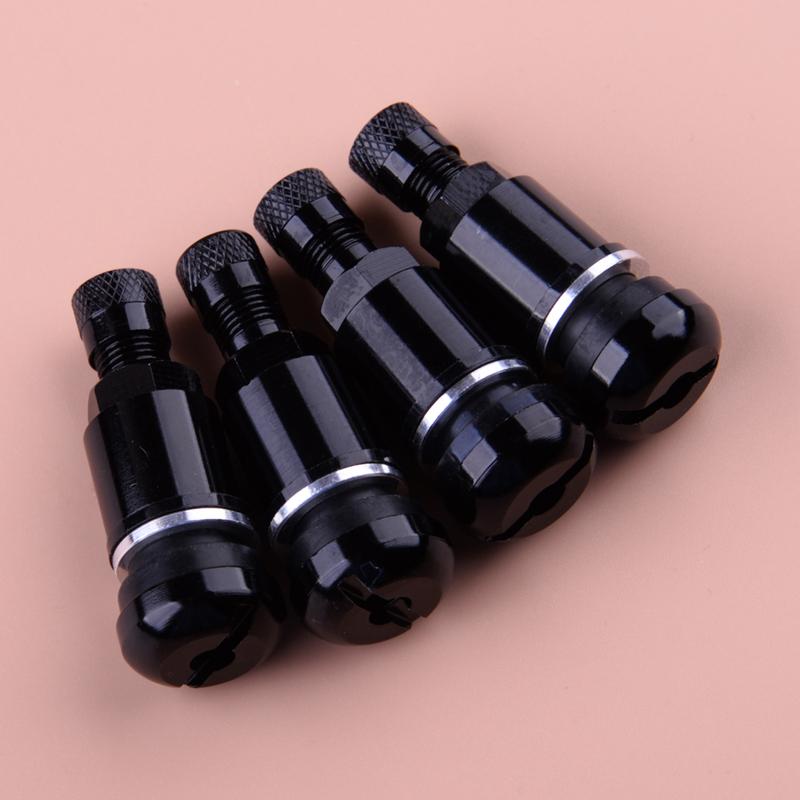 4pcs Black Aluminum Alloy Car Motorcycle Bicycles Universal 11.3mm Rim Tire Wheel Stem Valve