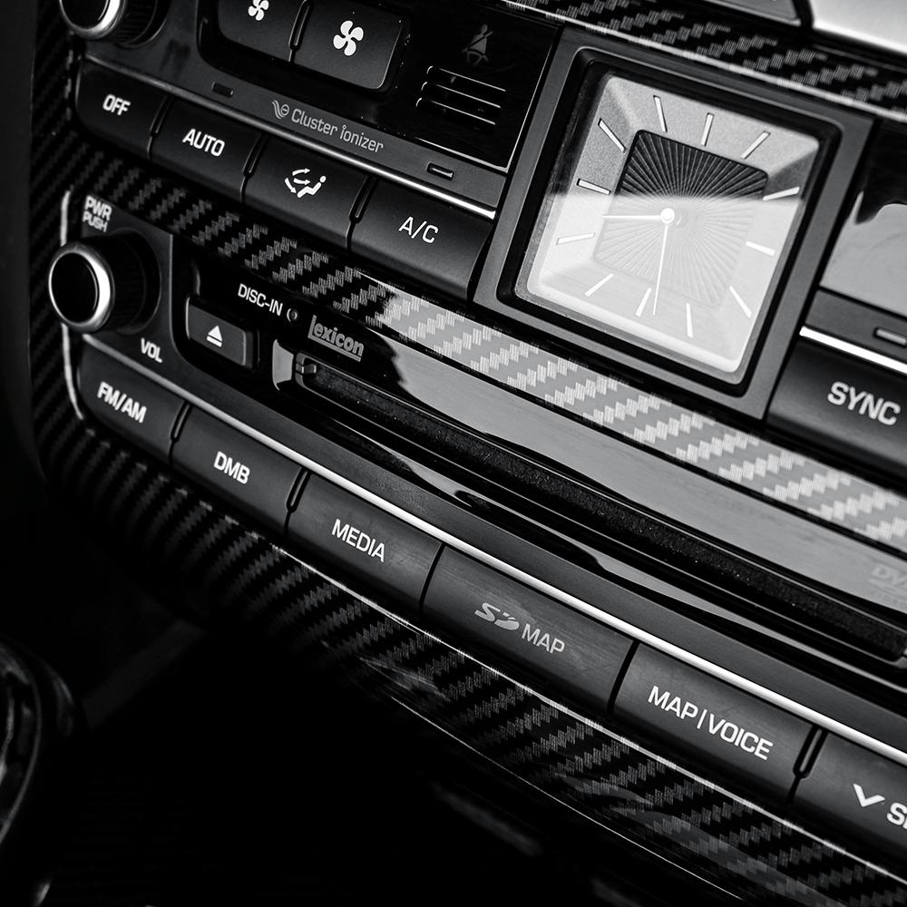 Car Tuning Carbon Fiber ABS Air conditioning Switch Adjustment Frame Cover Trim Accessories For Genesis G80 DH 2015-2020 LHD