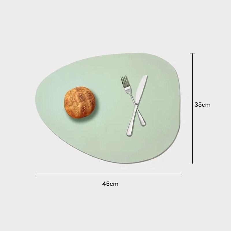 Nordic Style Tableware Pad Placemat Table Mat PU Leather Heat Insulation Non-Slip Simple Placemats Disc Coaster Placemat