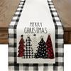 Festive Table Runner Christmas Decoration Printed Linen Table Mat Small Dining Table Cover